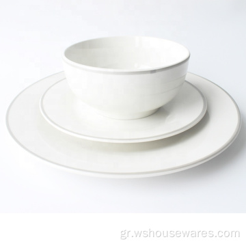 12pcs Hot Selling Porcelain White Color Setware